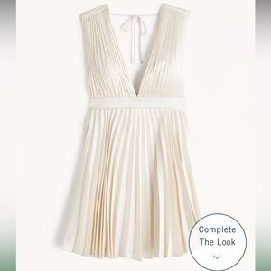 Plunge Pleated Mini Dress